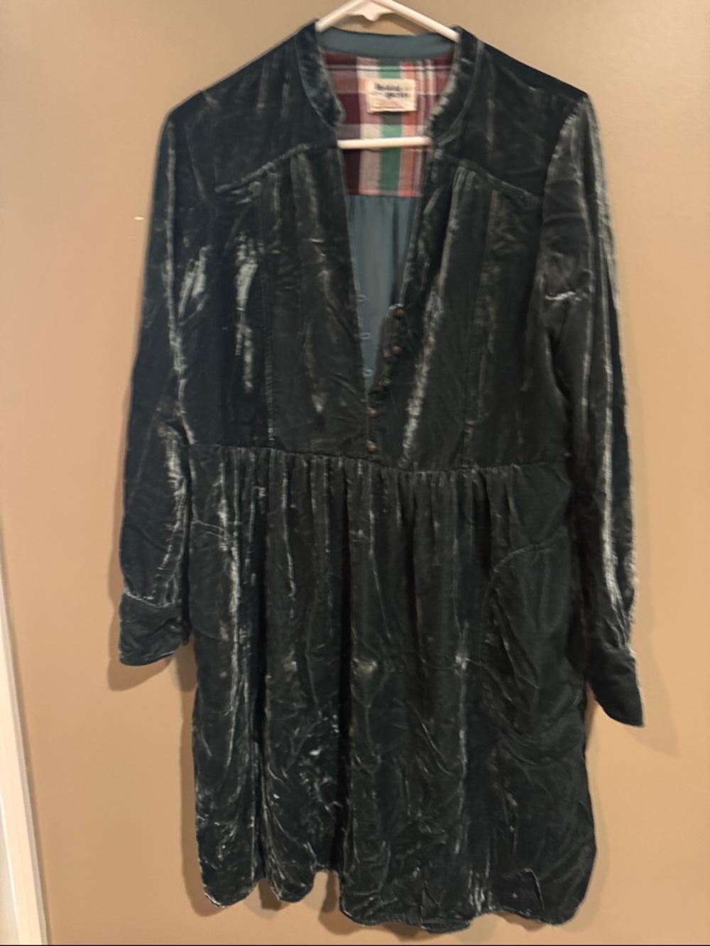 HOLDING HORSES Velvet Dress in Deep Teal